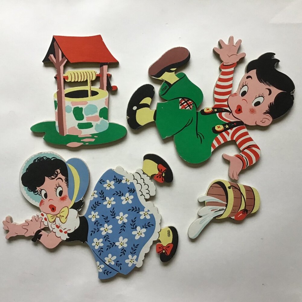 Jack and Jill Nursery Decor Wall Decor Dolly Toy Co 1960s Nursery